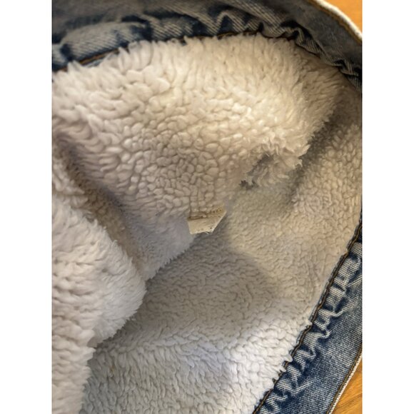 VTG 80's Levi's Denim Jacket Made USA Mens Sz 44 Blue Sherpa Lined Button Front - Picture 10 of 10